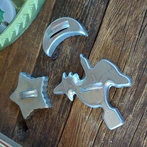Vintage Halloween Witch Moon Star Metal Cookie Cutters, Set of 3